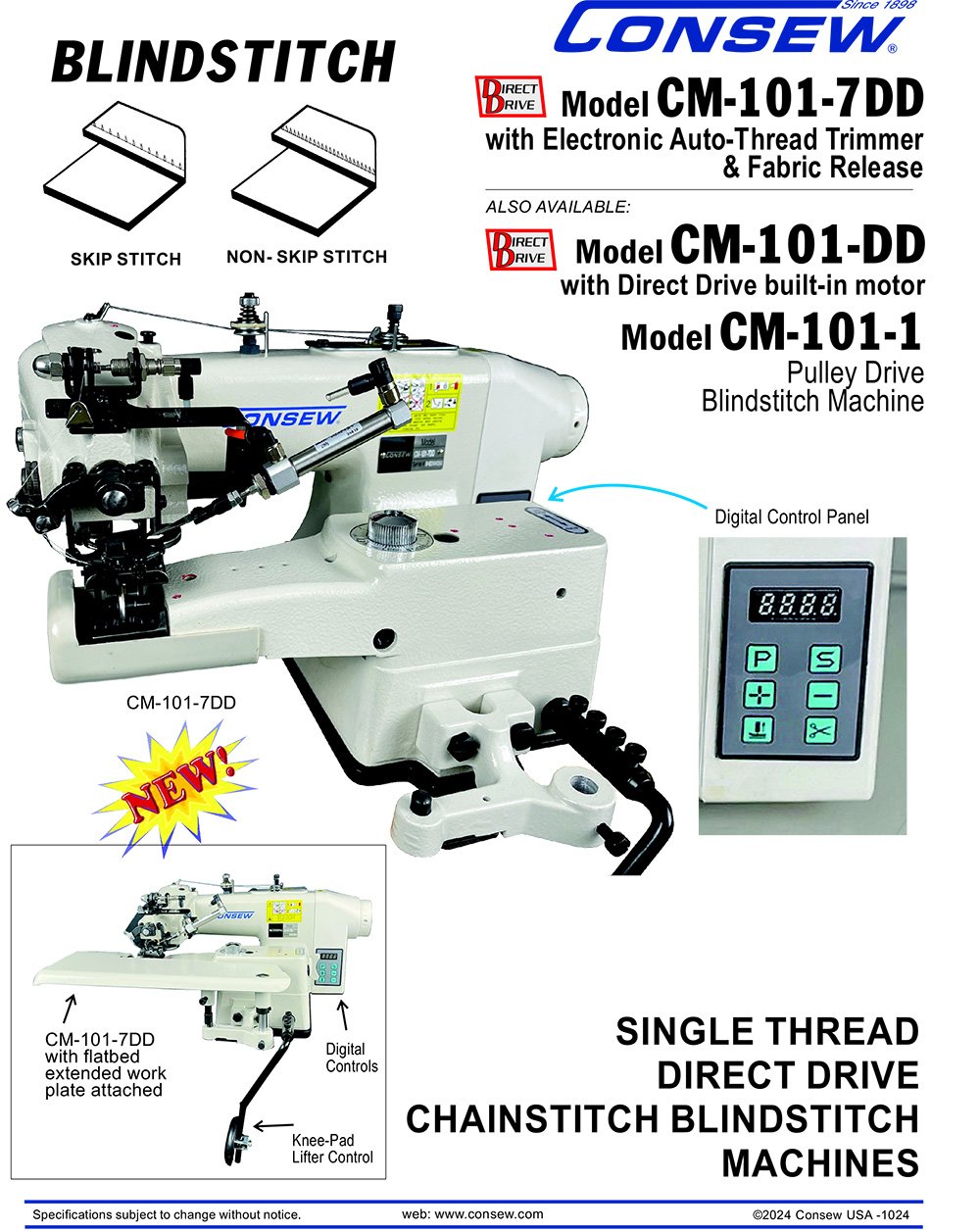 CONSEW CM-101-7DD Blindstitch machine page 1