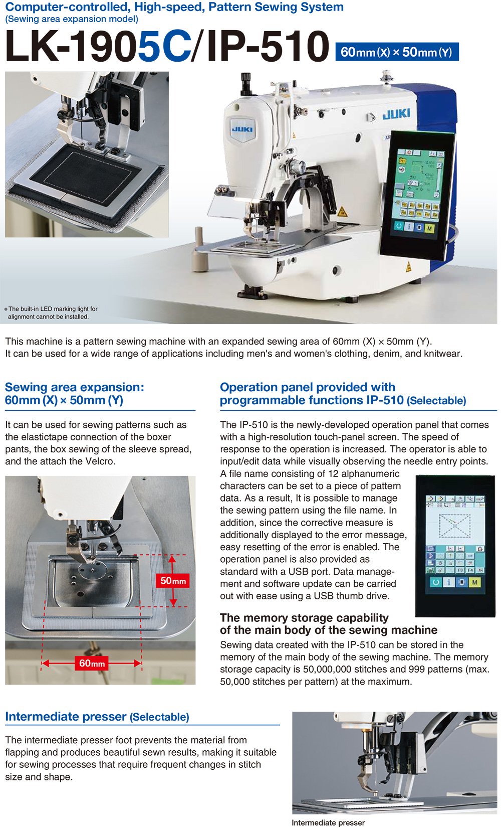 JUKI LK-1900C Electronic Bar Tacker