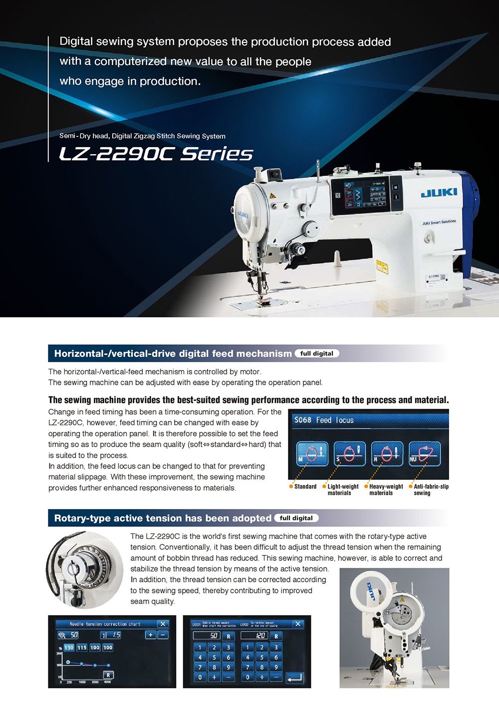 JUKI LZ-2290C High Speed Digital Zig Zag Sewing Machine - JUKI LZ-2290C High Speed Digital Zig Zag Sewing Machine