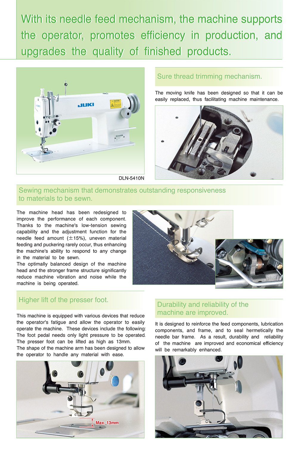 JUKI DLN-5410N Needle Feed Industrial Sewing Machine