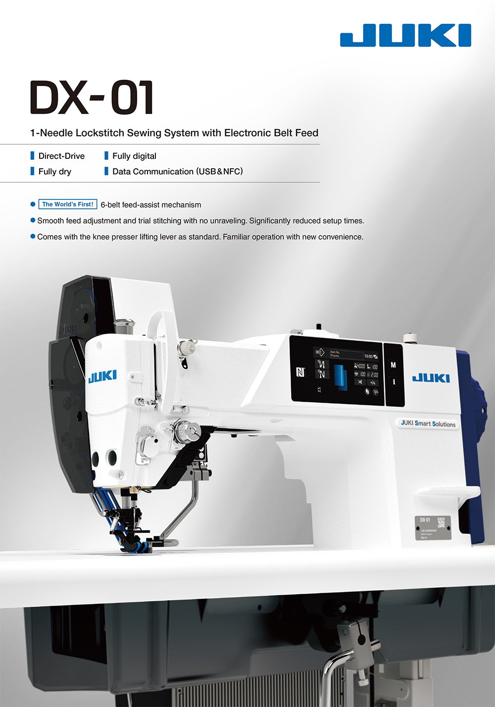 JUKI DX-01 Automatic Sewing Machine with Electronic Belt Feed