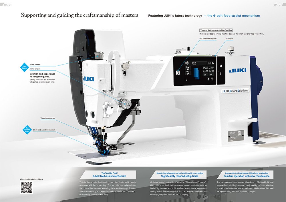 JUKI DX-01 Automatic Sewing Machine with Electronic Belt Feed