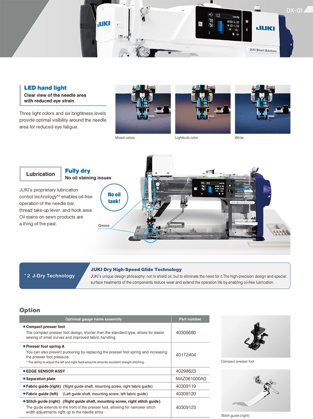JUKI DX-01 Automatic Sewing Machine with Electronic Belt Feed